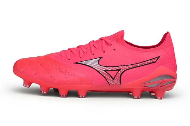 Mizuno Pink Silver Knit Collar Synthetic Leather Forefoot Firm-Ground Soccer Shoes