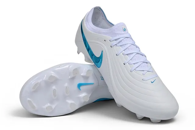 Nike Phantom GT White and Cyan Iridescent Firm-Ground Soccer Shoes
