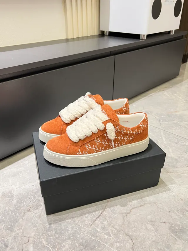 Umbro Orange Suede Monogram Low-Top Sneakers