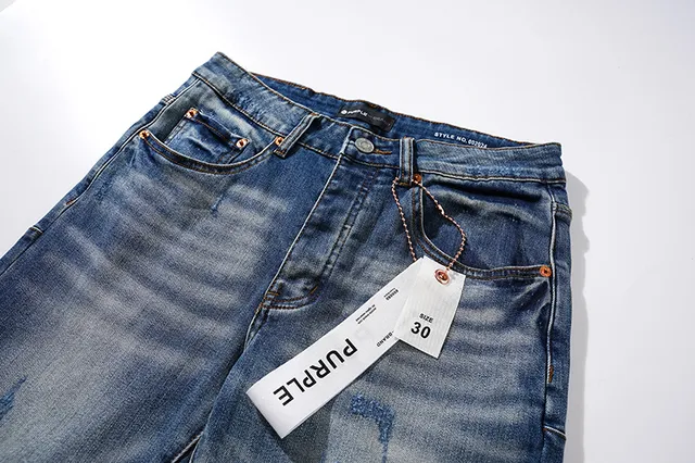 Purple Brand Distressed Slim-Tapered Blue Jeans