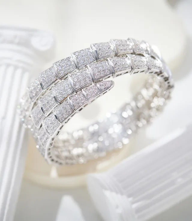 Bvlgari Serpenti Pavé-Set Coiled Snake Bracelet