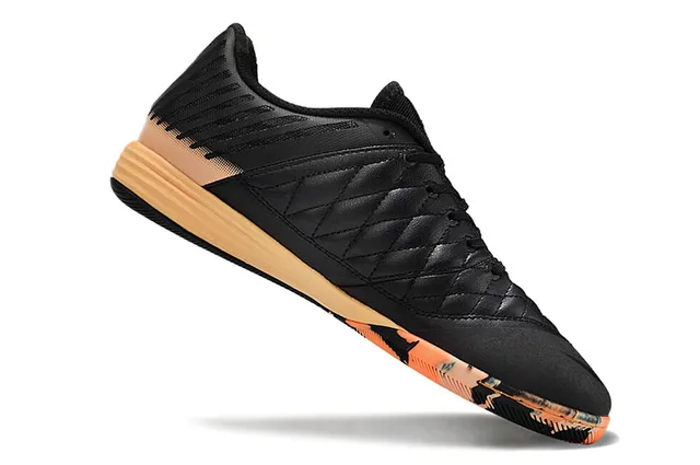 Nike Hypervenom Black Orange Quilted Toe Cap Perforated Synthetic Cage Indoor Soccer Shoes