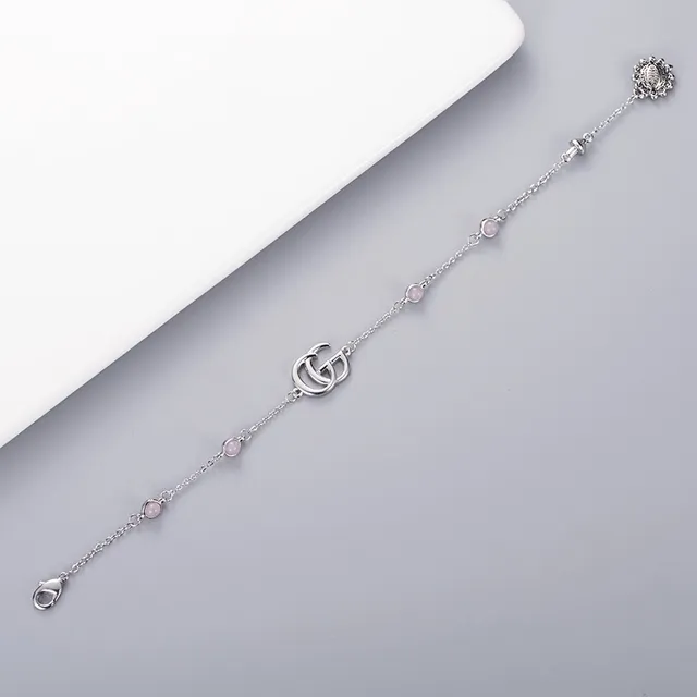 Gucci Silver Blue Chain Interlocking GG Logo Bracelet