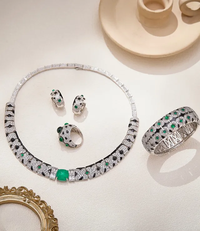 Cartier Diabolo Geometric Enamel and Diamond Hoop Earrings