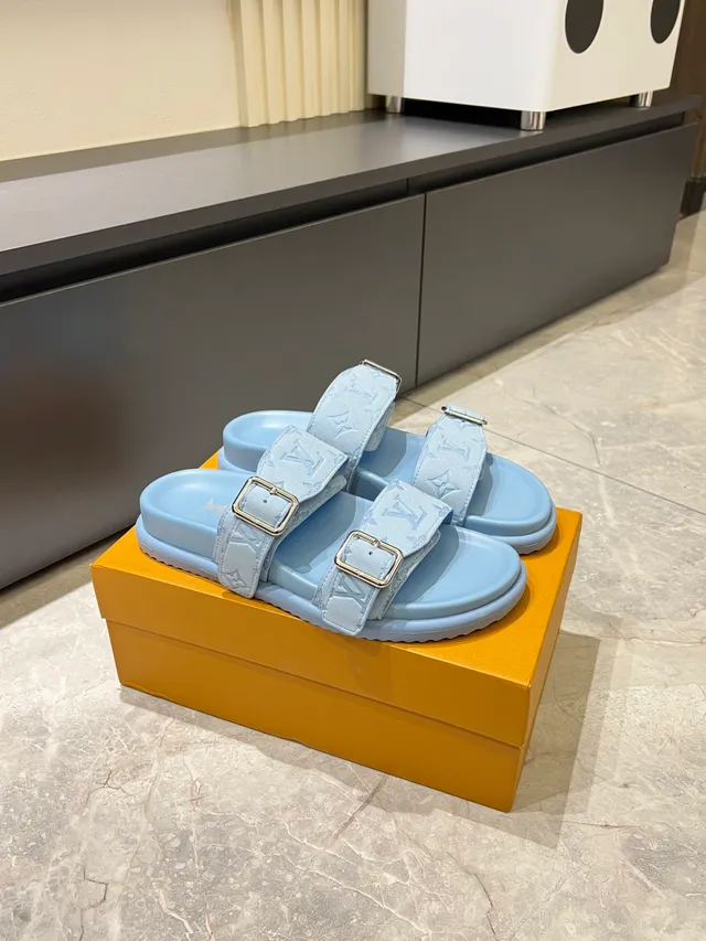 Louis Vuitton Slide Monogram Double-Strap Casual Sandals