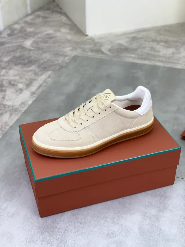 Loewe L/P Logo Beige Suede Lifestyle Sneakers