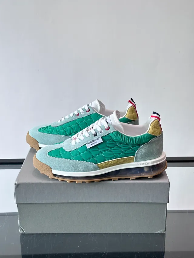 Thom Browne Quilted Green and Light Blue Lifestyle Sneakers