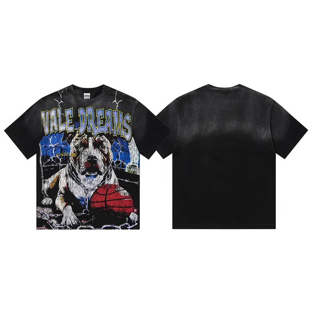 Vale Forever Vale Dreams Acid-Wash Black Graphic T-Shirt