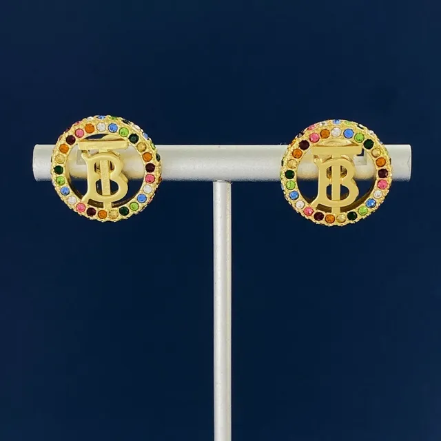 Burberry Monogram Crystal Cufflinks Gold Multicolor Jewelry