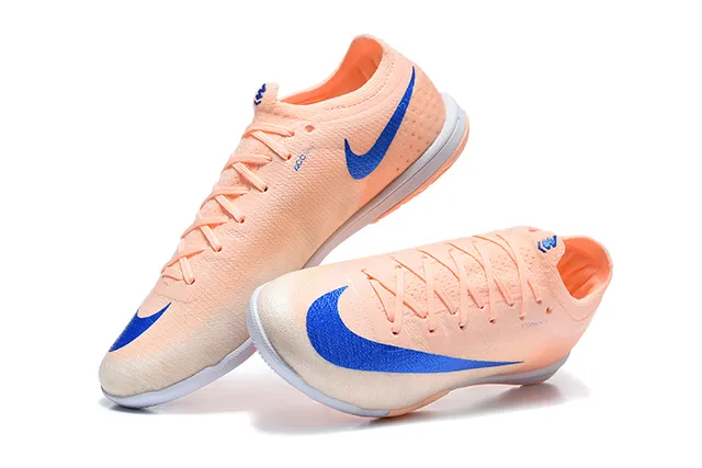 Nike Mercurial Orange Blue Knit Upper Synthetic Overlay Indoor Soccer Shoes