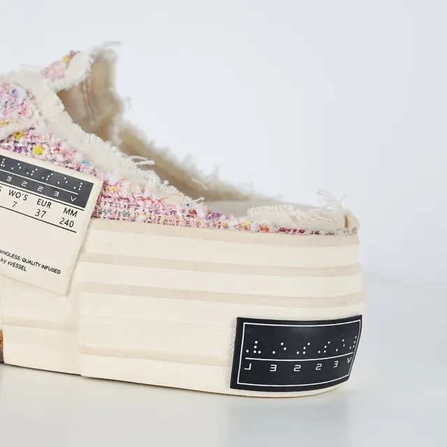 Converse Multicolor Beige Tweed Upper Frayed Edge Detail Lifestyle Sneakers
