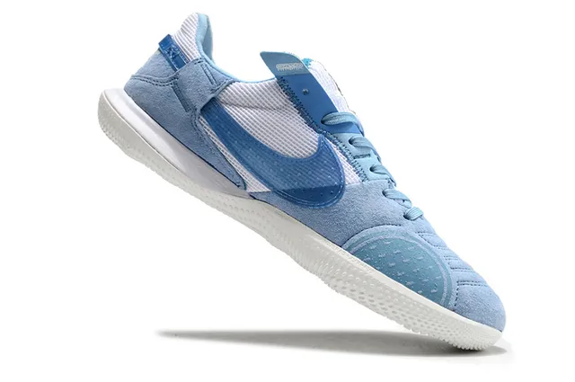 Nike Gato Blue White Low-Top Suede-Mesh Hybrid Upper Indoor Soccer Shoes
