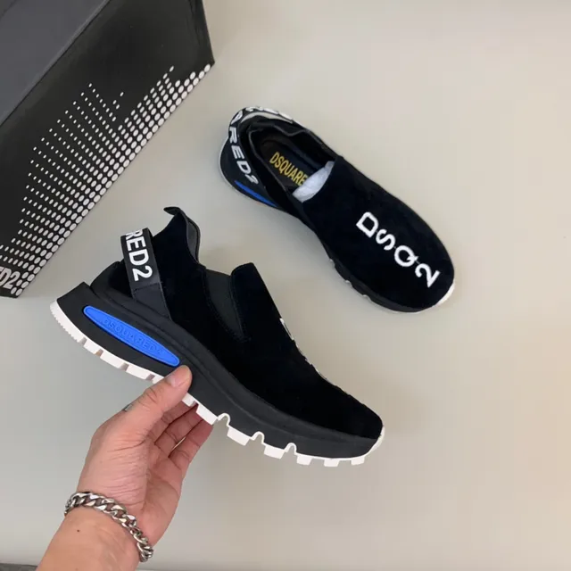 Dsquared2 ICON Black and Blue Slip-On Lifestyle Sneakers