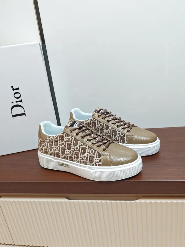 Dior B23 Monogram Beige and Brown Lifestyle Sneakers