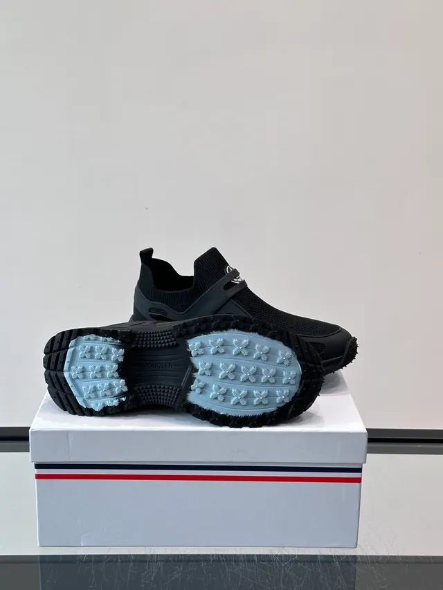 Moncler Black Slip-On Knit Lifestyle Sneakers