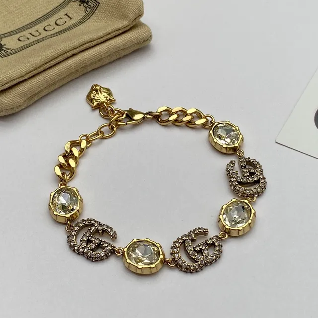 Gucci GG Marmont-Inspired Crystal and Cabochon Stone Bracelets