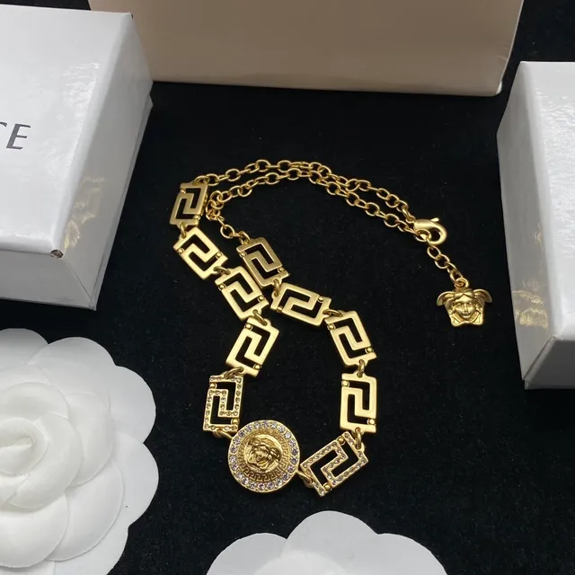 Versace Odissea Greca Key Medusa Coin Necklace