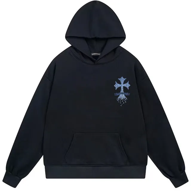 Chrome Hearts Cross Motif Embroidered Black Hoodie