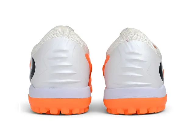 Nike Orange White Knit Upper Asymmetrical Lacing Turf Soccer Shoes