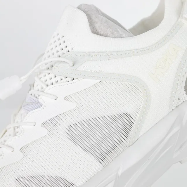 Hoka White Chunky Sculpted Sole Open Heel Strap Lifestyle Sneakers