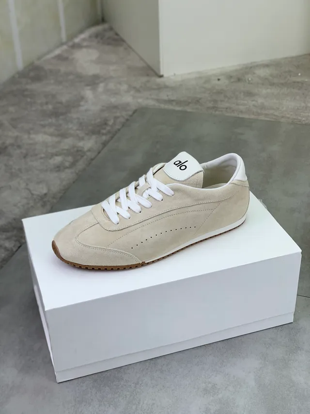 Alo Beige Suede Lifestyle Sneaker