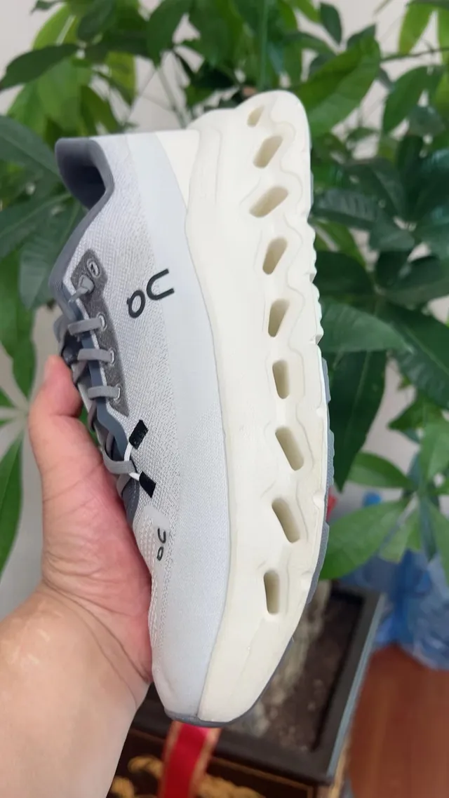 On Cloudmonster Gray and Black Running Shoes