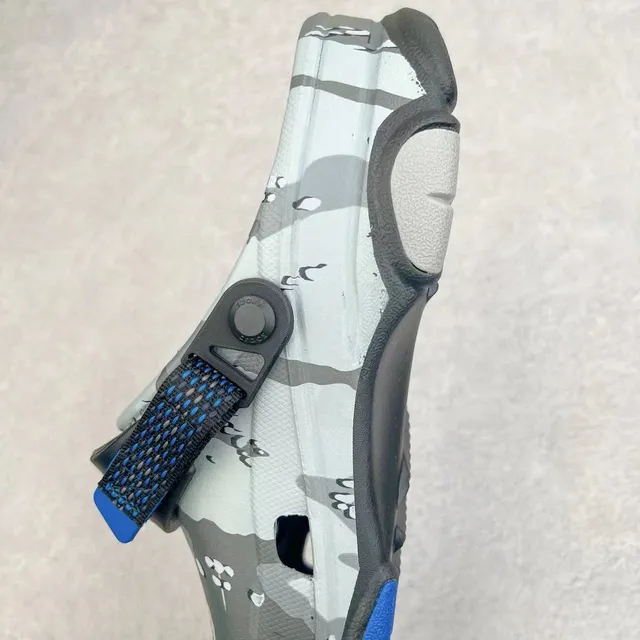 Crocs Gray Blue Camouflage-Print Adjustable Strap Clog