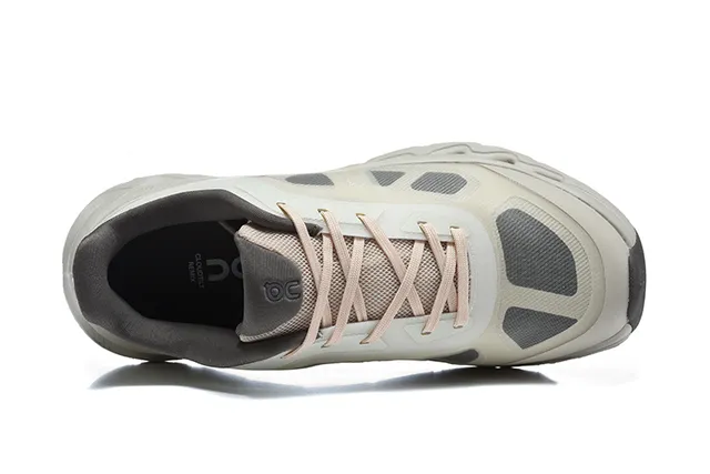 On Cloudmonster Beige Gray Running Shoes