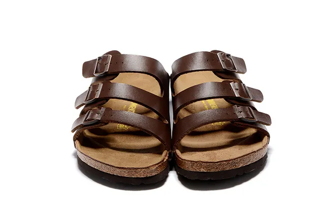 Birkenstock Arizona Brown Leather Three-Strap Casual Sandals