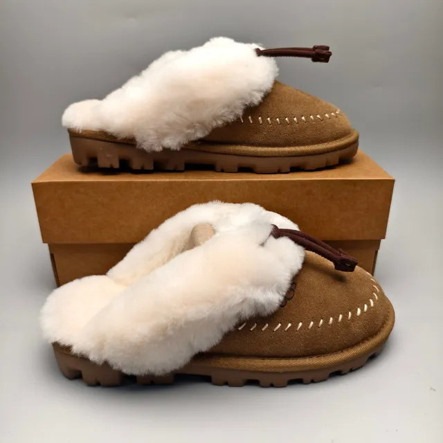 UGG Tasman Brown Suede Shearling-Lined Slippers