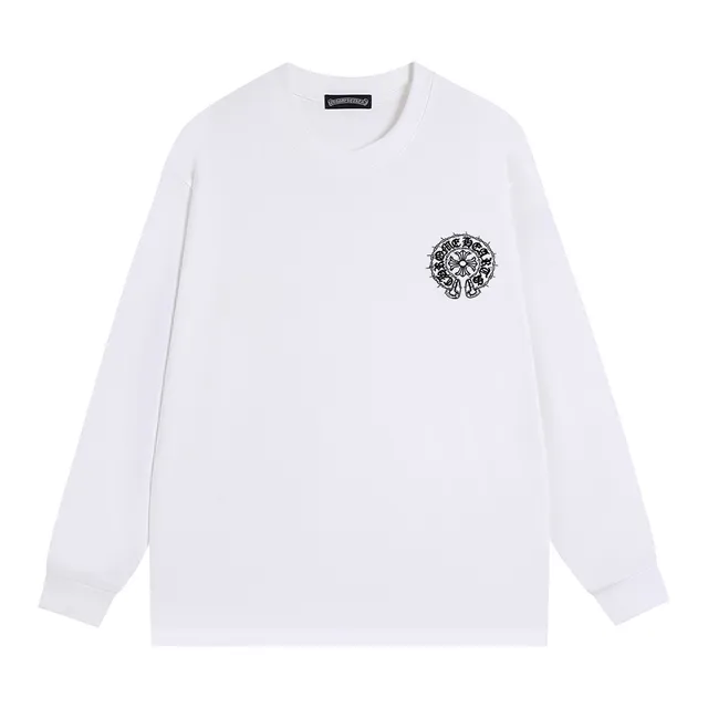 Chrome Hearts Back-Printed Gothic Logo White Long-Sleeve T-Shirt