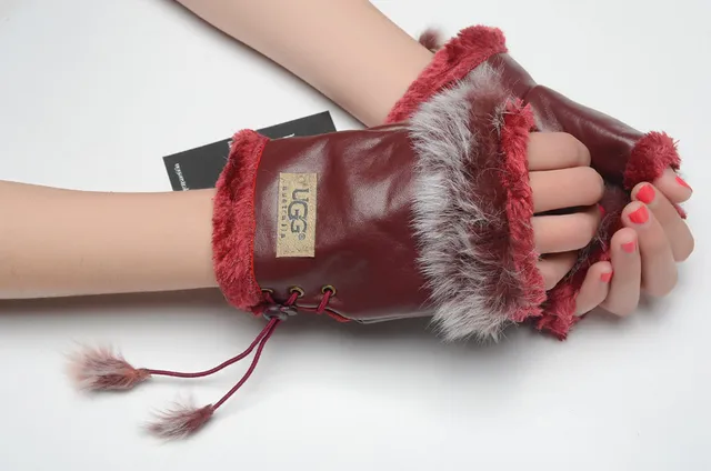 UGG Fur-Trimmed Leather Pouch Bucket Bag