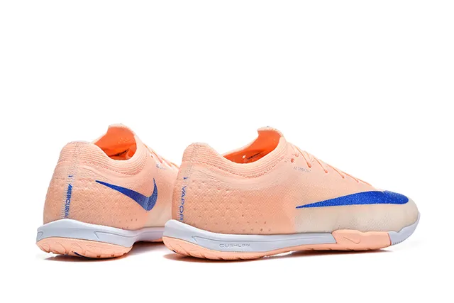 Nike Mercurial Orange Blue Knit Upper Synthetic Overlay Indoor Soccer Shoes