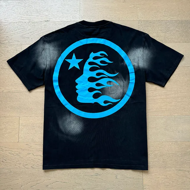 Hellstar Graphic Print Bleached Black T-Shirt
