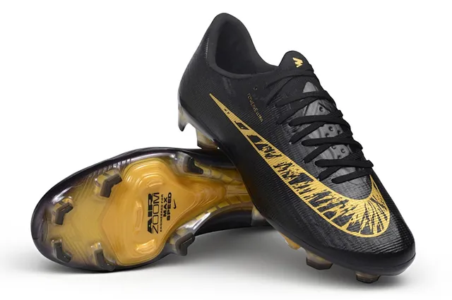 Nike Black Gold Low-Cut Lace-Up Textured Flyweave Upper Firm-Ground Soccer Shoes
