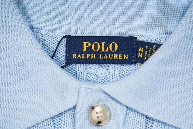 Polo Ralph Lauren Beige Navy Cable-Knit Sleeveless Polo Shirt