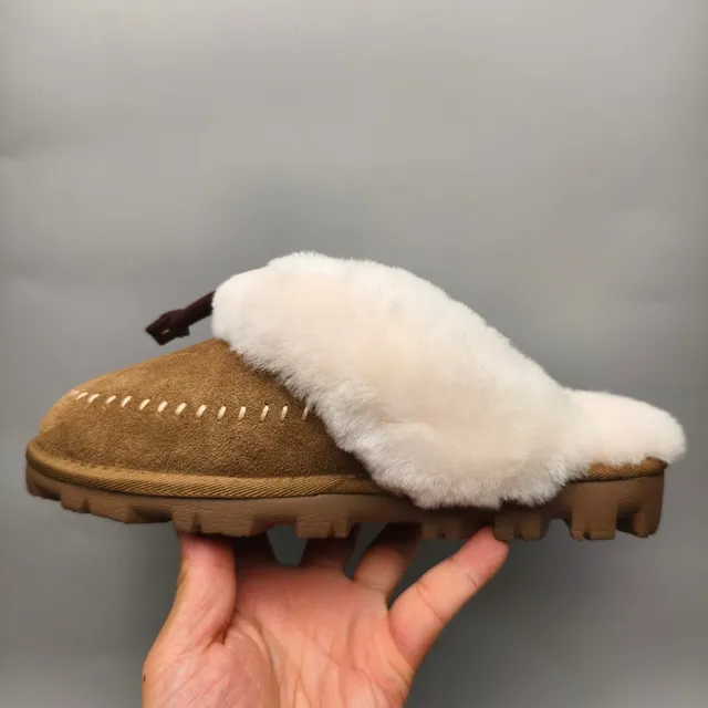 UGG Tasman Brown Suede Shearling-Lined Slippers