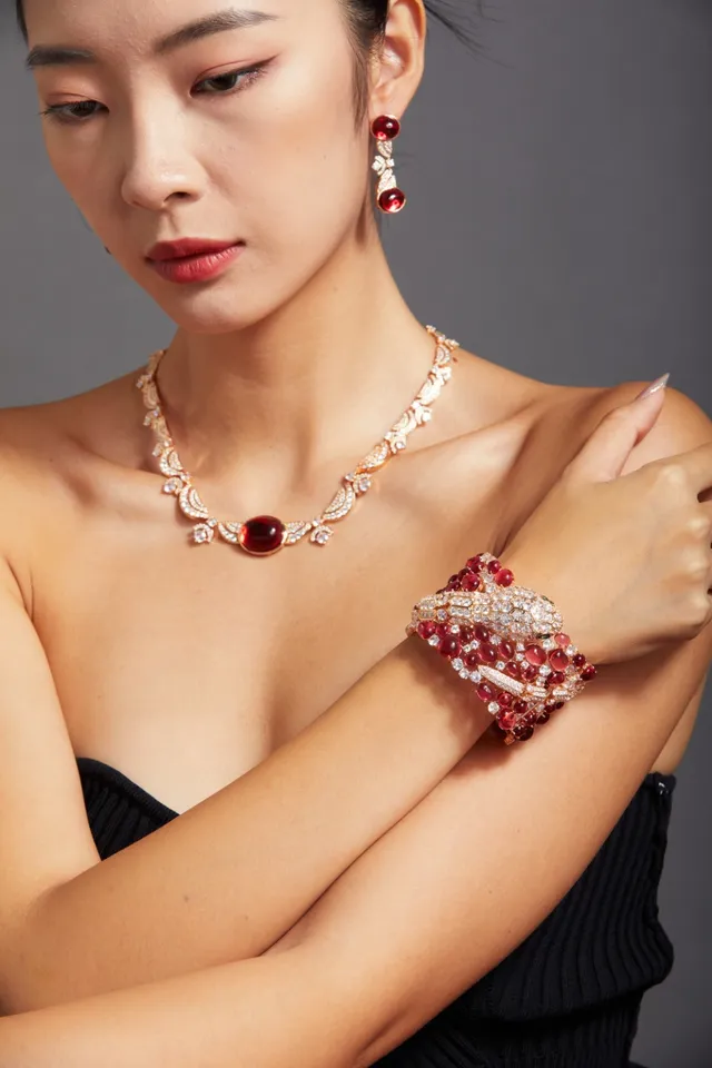 Bvlgari Serpenti Ruby and Diamond Coiled Snake Bracelet