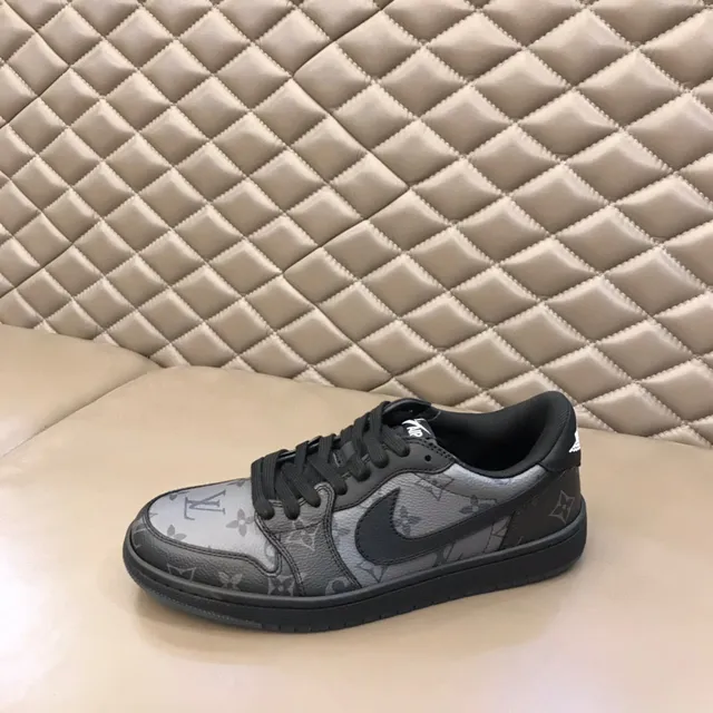Nike Air Force 1 Monogram Print Black Gray Lifestyle Sneakers