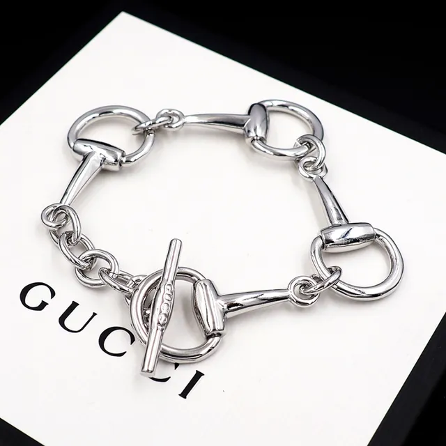 Gucci Horsebit 1955 Polished Silver Horsebit-Link Bracelet