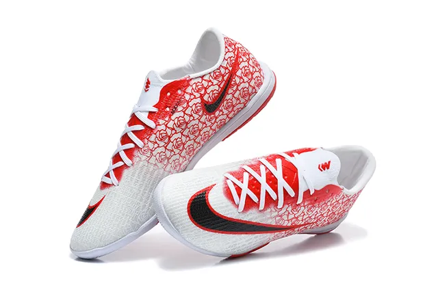 Nike Mercurial Red White Low-Cut Synthetic Upper Indoor Soccer Shoes