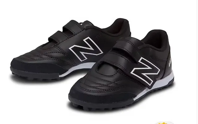 New Balance 442 White Black Low-Top Velcro Strap Closure Turf Soccer Shoes