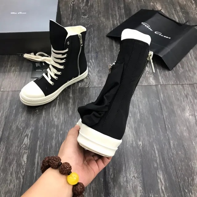 Rick Owens DRKSHDW High-Top Sneaker Black and White Lifestyle Sneakers
