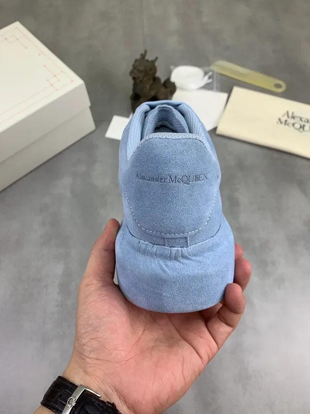 Alexander McQueen Oversized Sneaker Light Blue Suede Lifestyle Sneakers