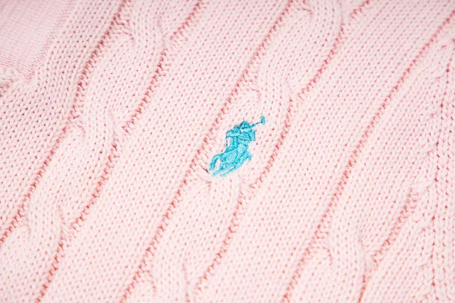 Polo Ralph Lauren Beige Navy Cable-Knit Sleeveless Polo Shirt