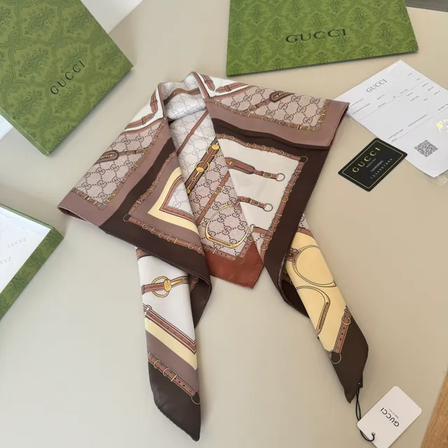 Gucci Equestrian Motif Silk Scarf