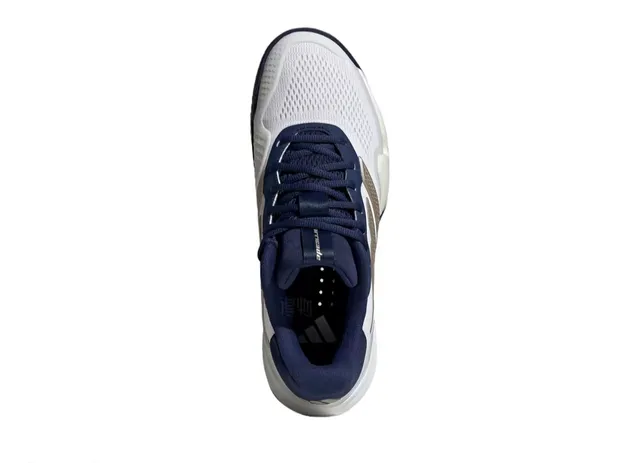 Adidas White Navy Mesh Upper Three-Stripe Side Panel Lifestyle Sneakers