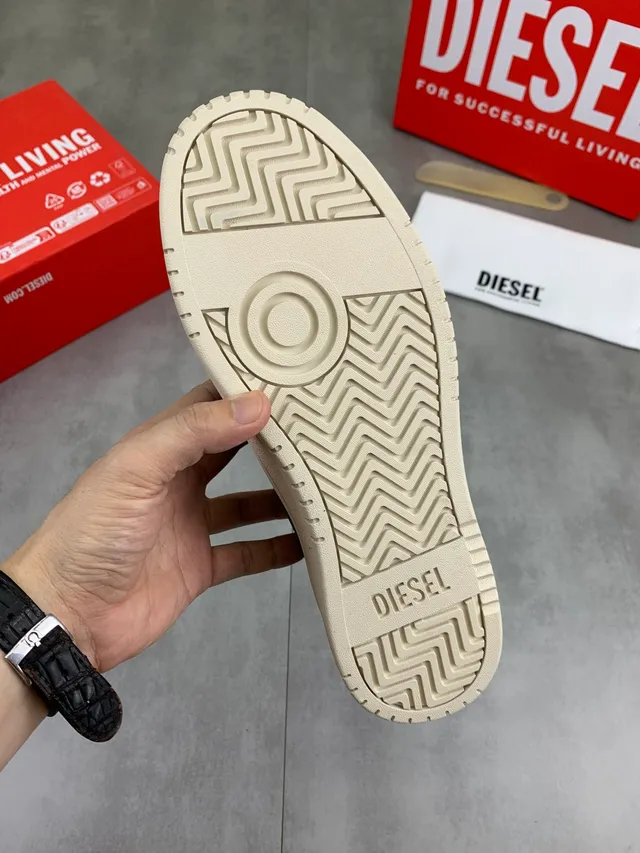 Diesel Olive Green Suede Low-Top Lifestyle Sneakers