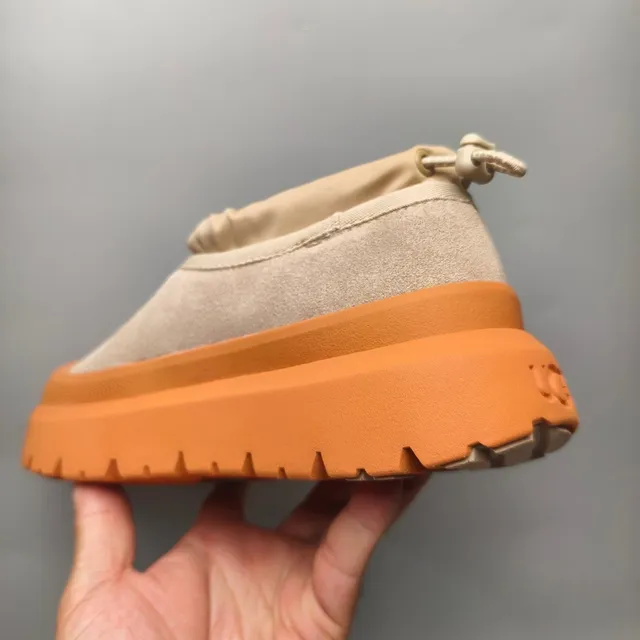 UGG Tasman Beige and Orange Platform Slip-On Sneakers