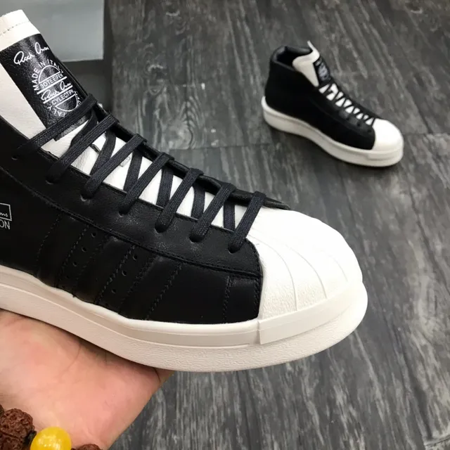 Adidas x Rick Owens Superstar Hi Black and White Lifestyle Sneakers